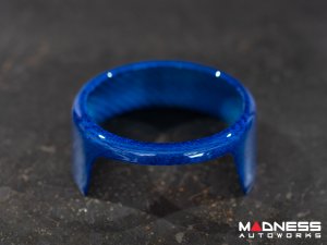 Alfa Romeo Giulia Front V Shield Grill Frame + Emblem Frame Kit - Carbon Fiber - Blue Candy